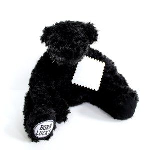 Amy Coe Little Beau Born Lucky Black Sparkly Bear Plush 9"